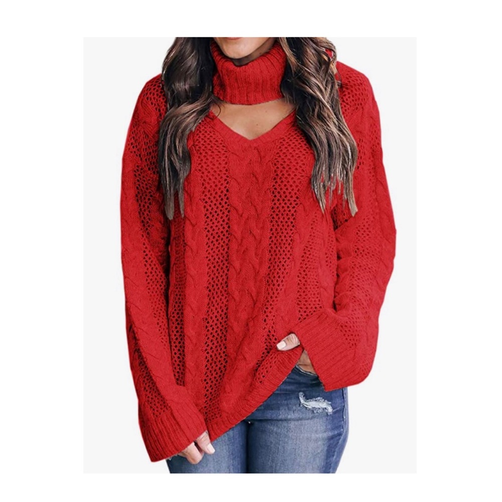 Women’s Chocker Cable Knit Sweater